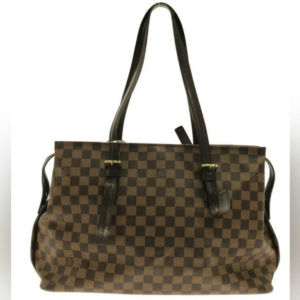 LOUIS VUITTON Chelsea N51119 Ebene Damier TH1013 Shoulder Bag Damier Canvas